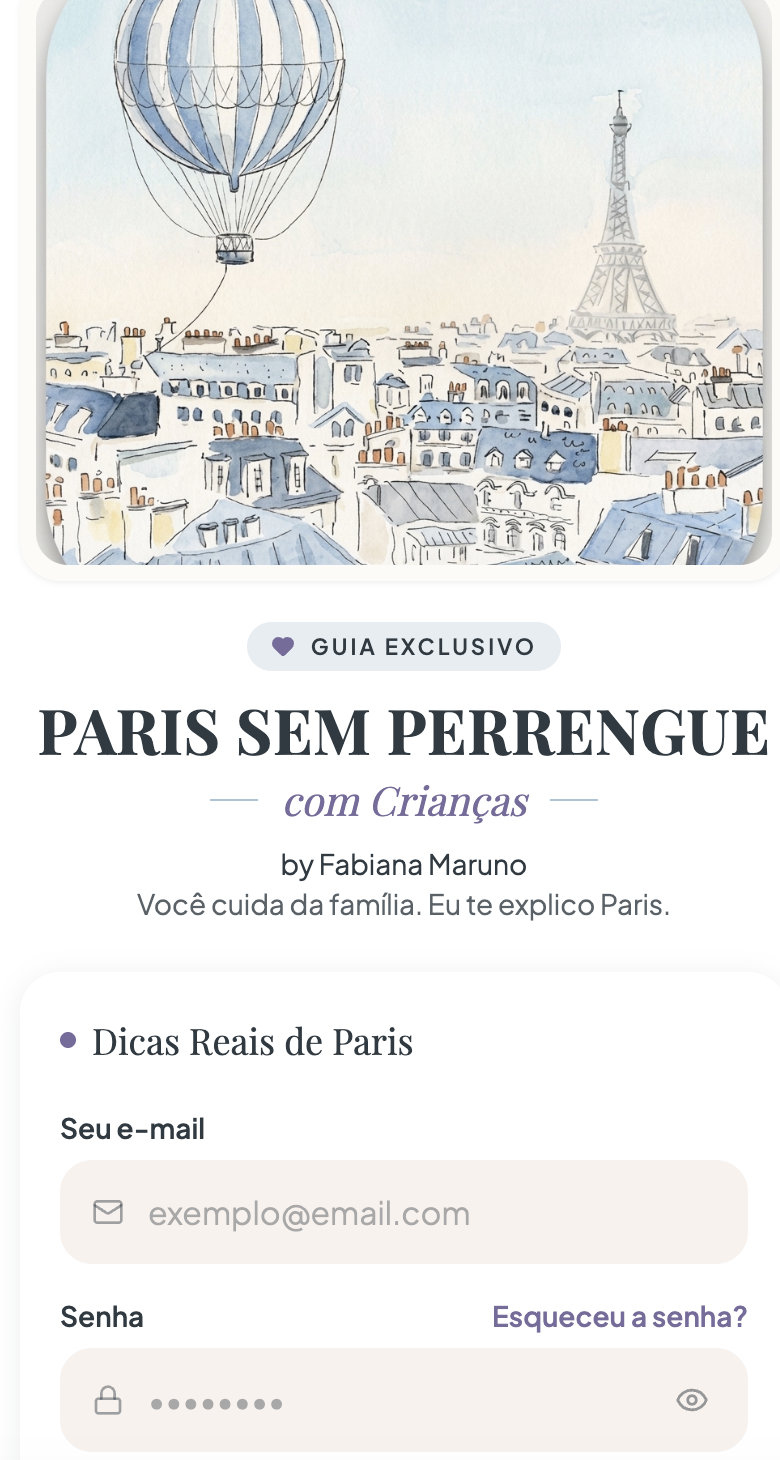 Tela do aplicativo Paris Sem Perrengue